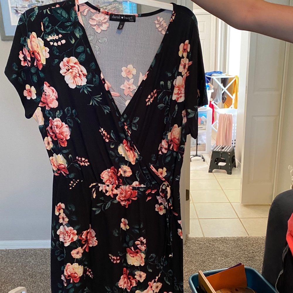 Mock wrap dress.